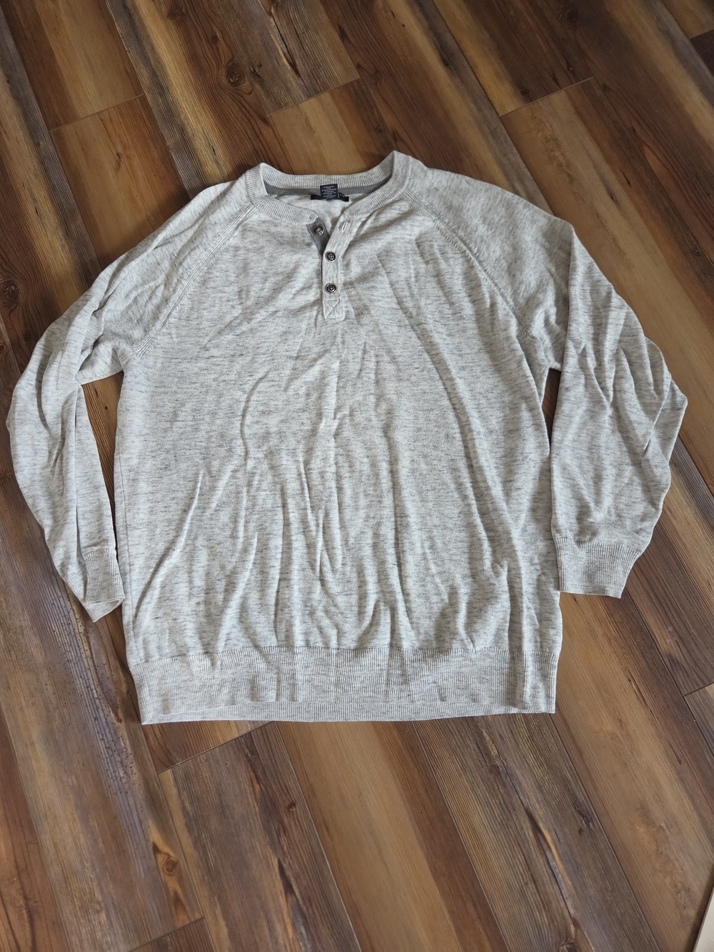 Men's Lightweight Henley Sweater - Gray